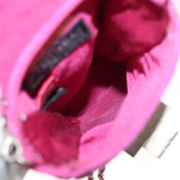 CHANEL Choco Bar Chain Shoulder Bag Suede Pink CC Auth 135452 - Picture 13 of 16